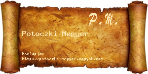 Potoczki Megyer névjegykártya